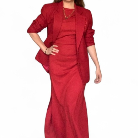 100% wool Vibrant Red Women's Blazer- Size 6 - Picture 13 of 15